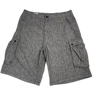 Levis Cargo Shorts Mens Size 32 Gray Long Baggy Skate Snap Pockets Cotton